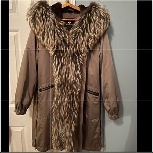 Parka Natural real  fur jacket( Made in Italy )